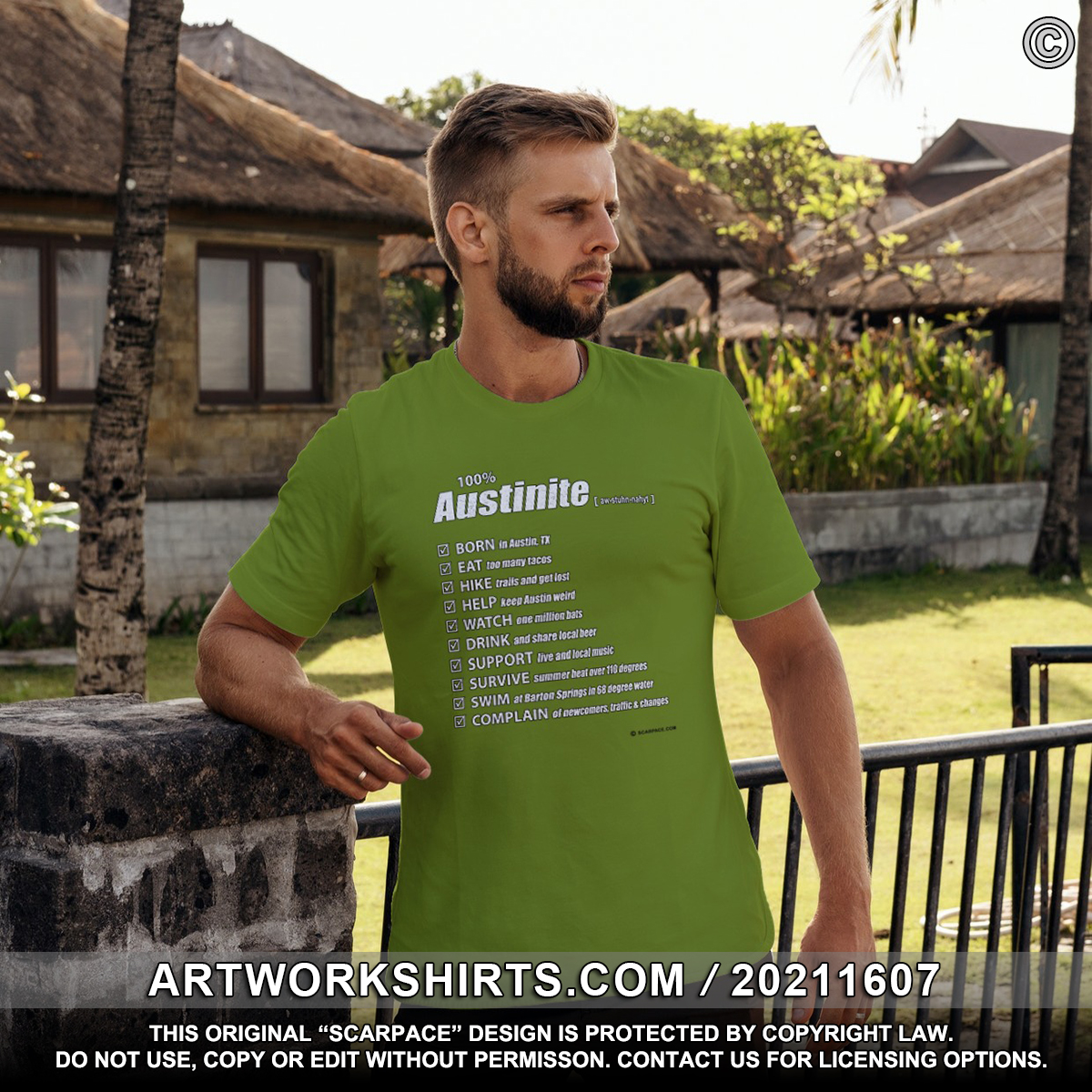100% Austinite - Austin, Texas - T-Shirt (on Amazon)